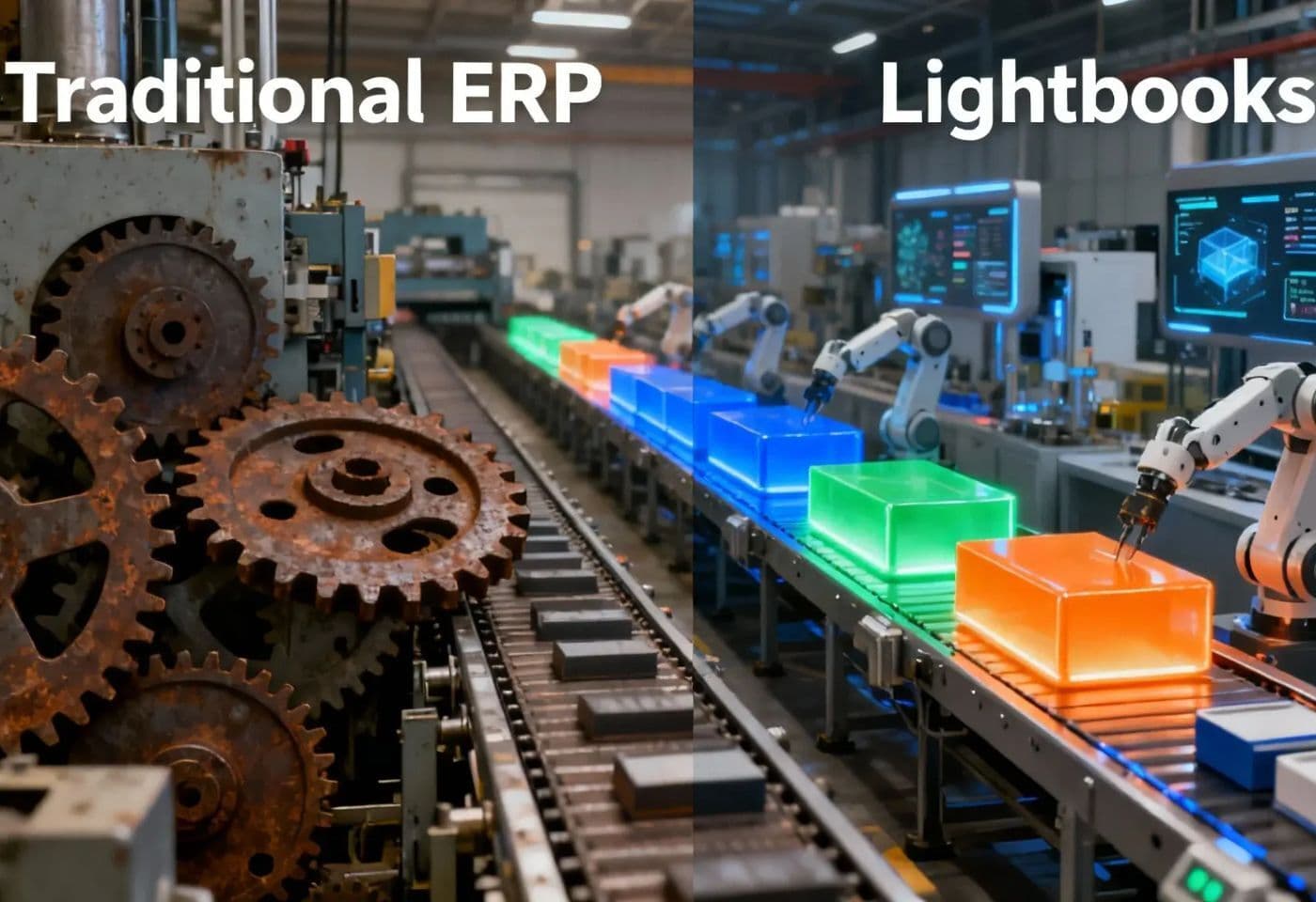 Lightbooks vs Traditional ERP, A Friendly Comparison for Manufacturers & Factory Owners